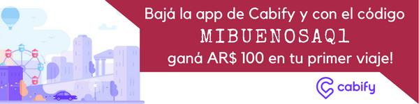 Coupon de descuento Cabify - Bajá la app de Cabify y con el código MIBUENOSAQ1 ganá AR$ 100 en tu primer viaje