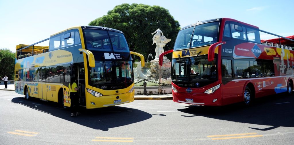 Ônibus Turístico de Buenos Aires Vermelho Rojo Red Bus Gray Line Hop On Hop Off Yellow Amarillo Amarelo